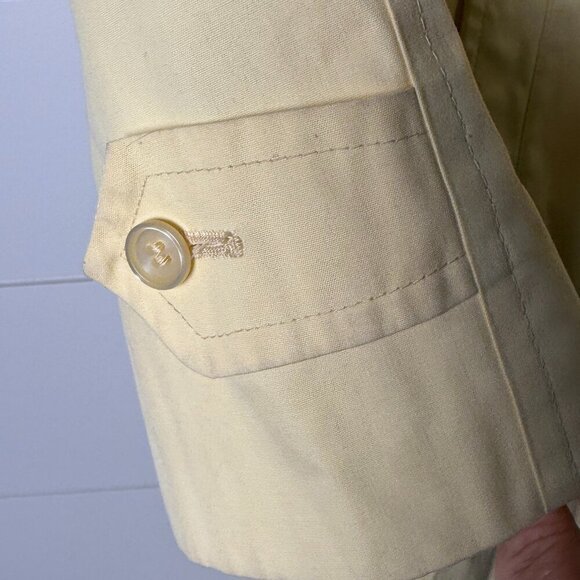 Vintage London Fog Womens Trench Coat Size 8 Petite Yellow Swing Jacket Overcoat - Picture 7 of 15